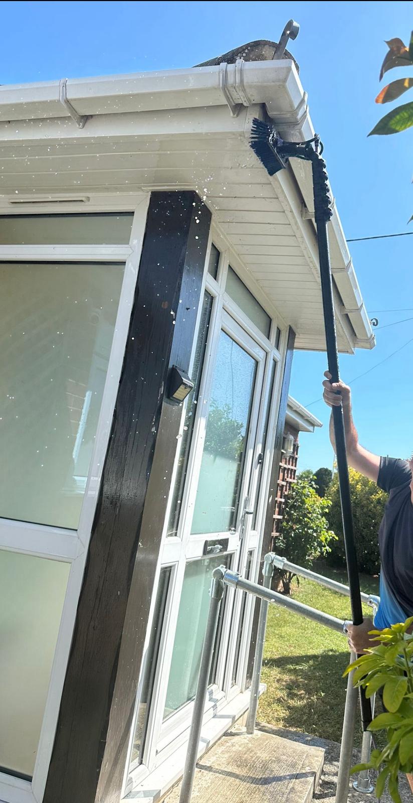 Gutter debris removal on residential property