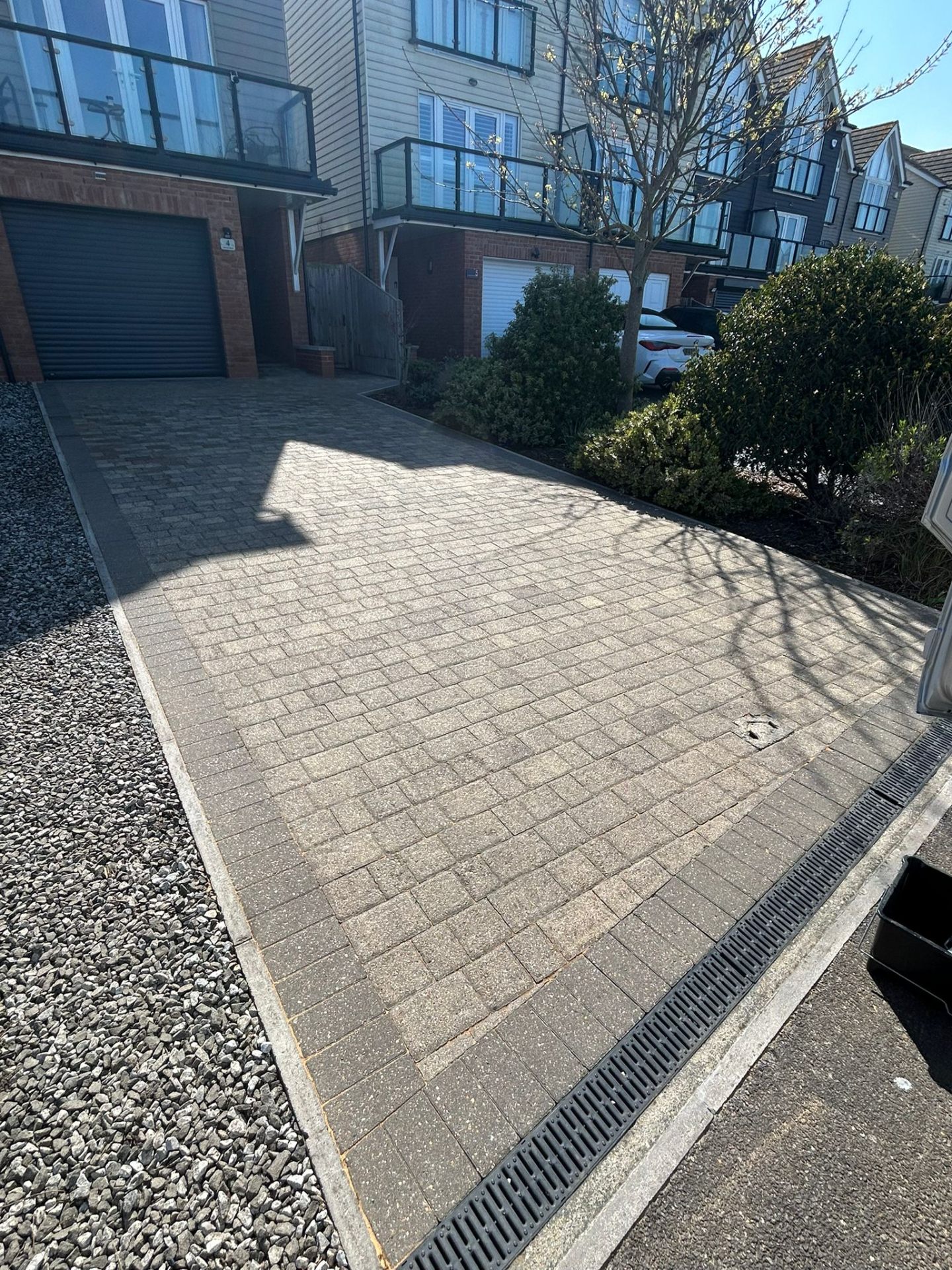 Modern clean block paving driveway restoration